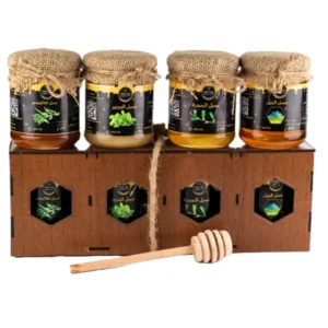 مجموعة أربع أنواع عسل طبيعية للعناية بصحة متكاملة